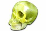 Realistic Green Jade (Nephrite) Skull #382181-2